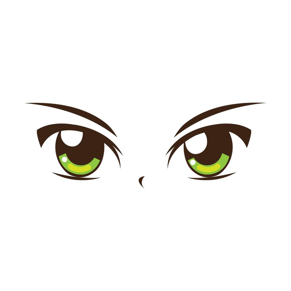 anime green eyes vector