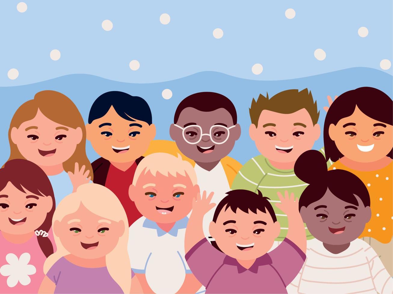 group people with down syndrome vector