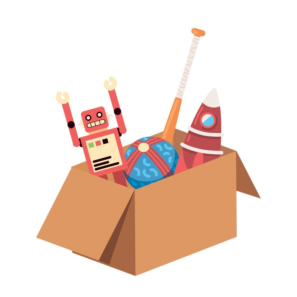 kids toys box vector