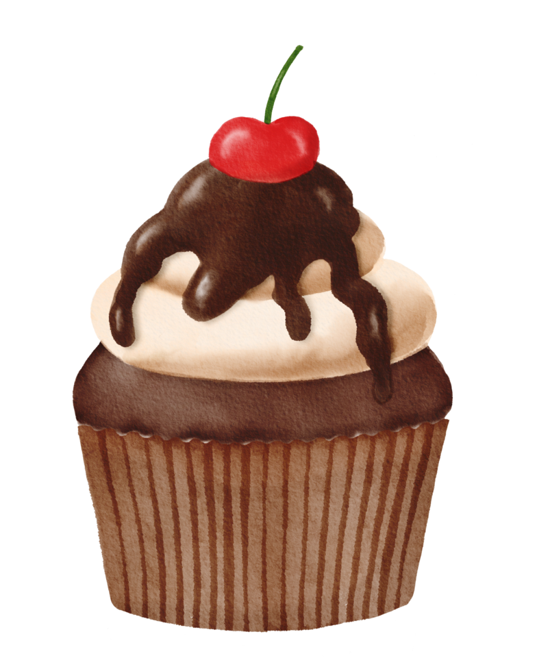 acquerello cioccolato Cupcake png