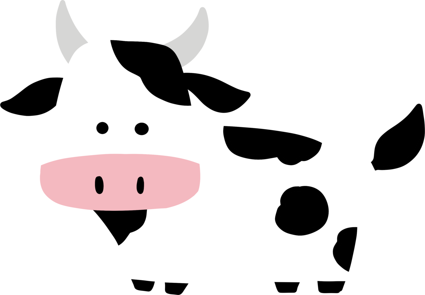 vache mignonne de dessin animé png