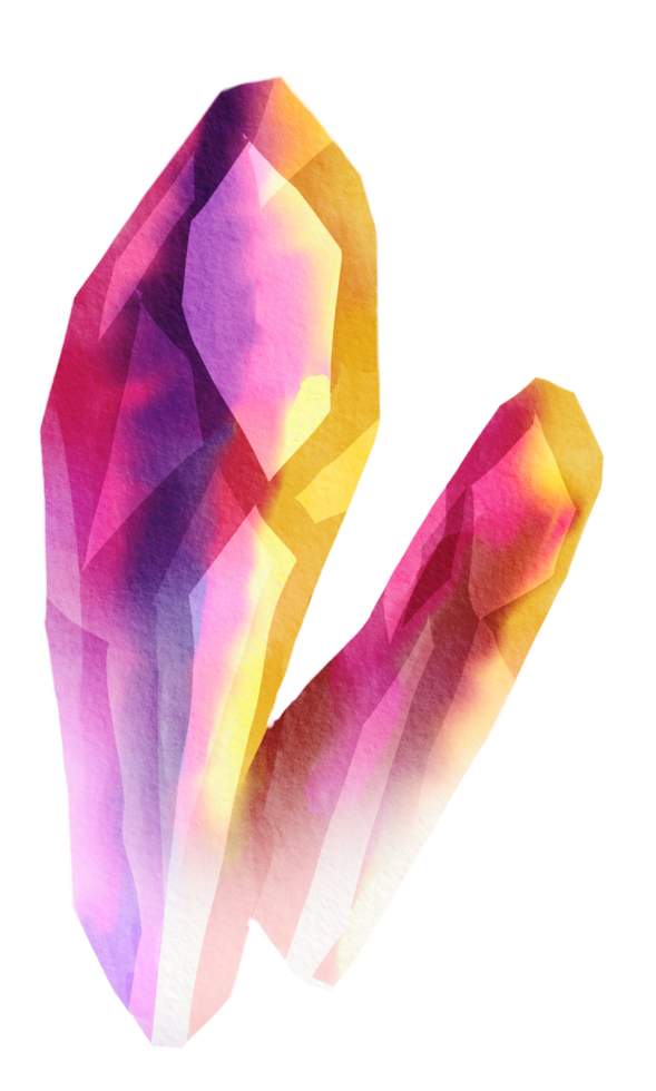watercolor painted crystal png
