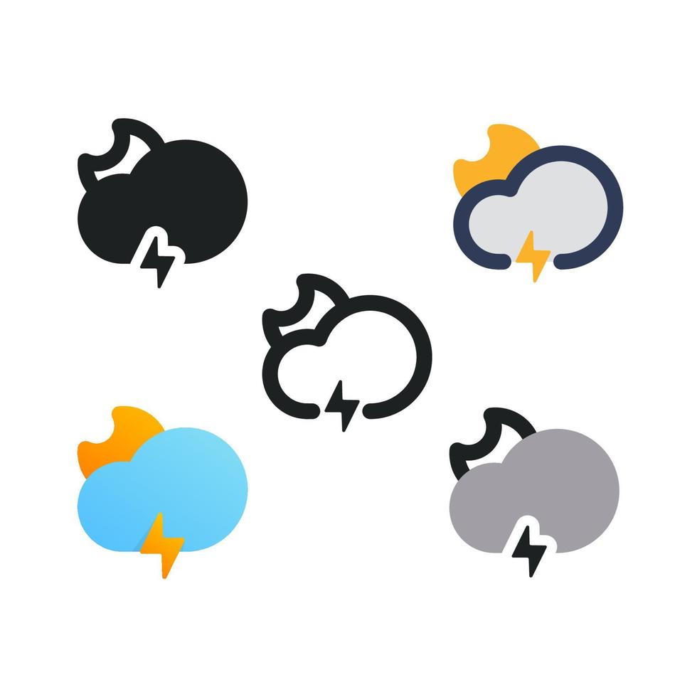 icono de nube de trueno vector