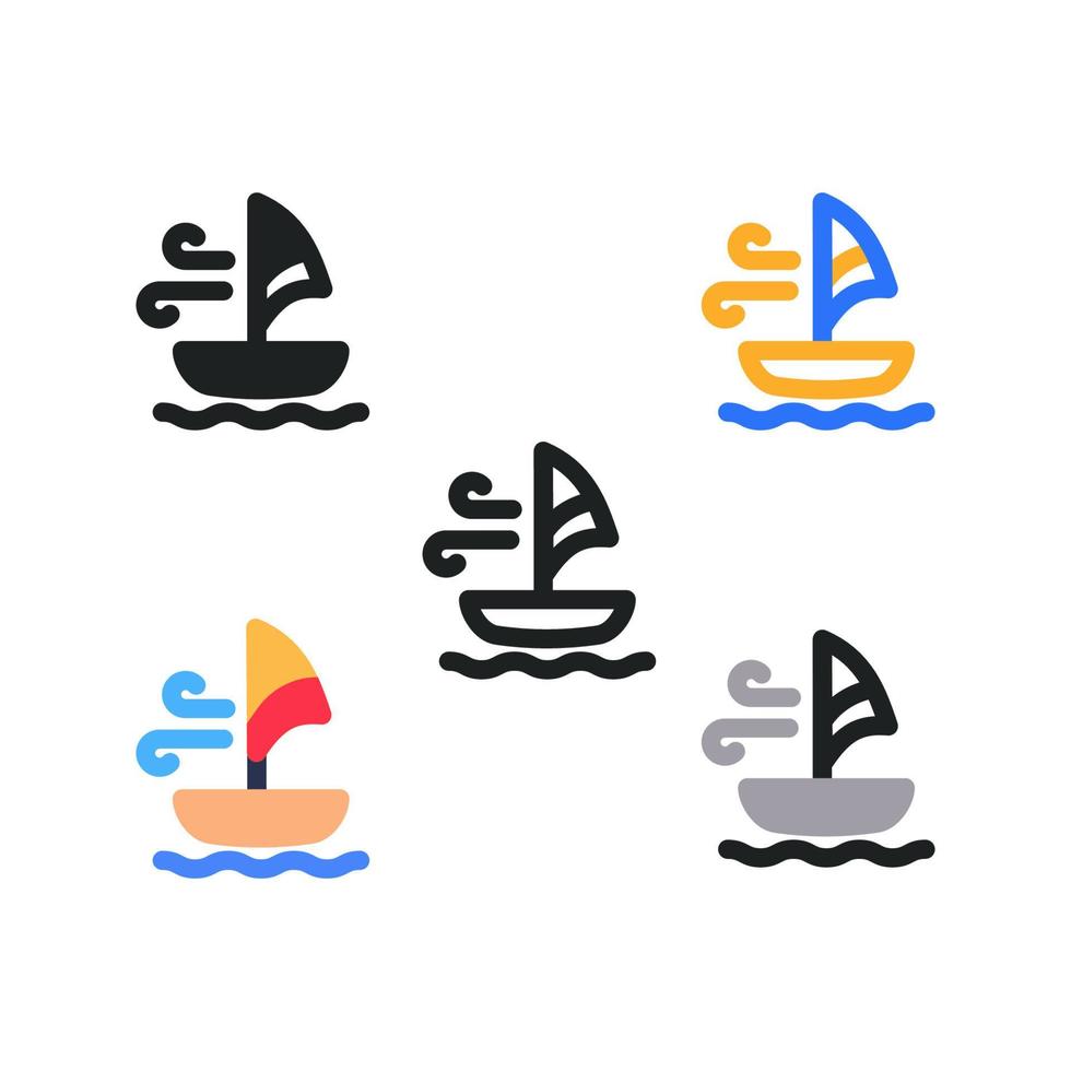 icono de barco de surf vector