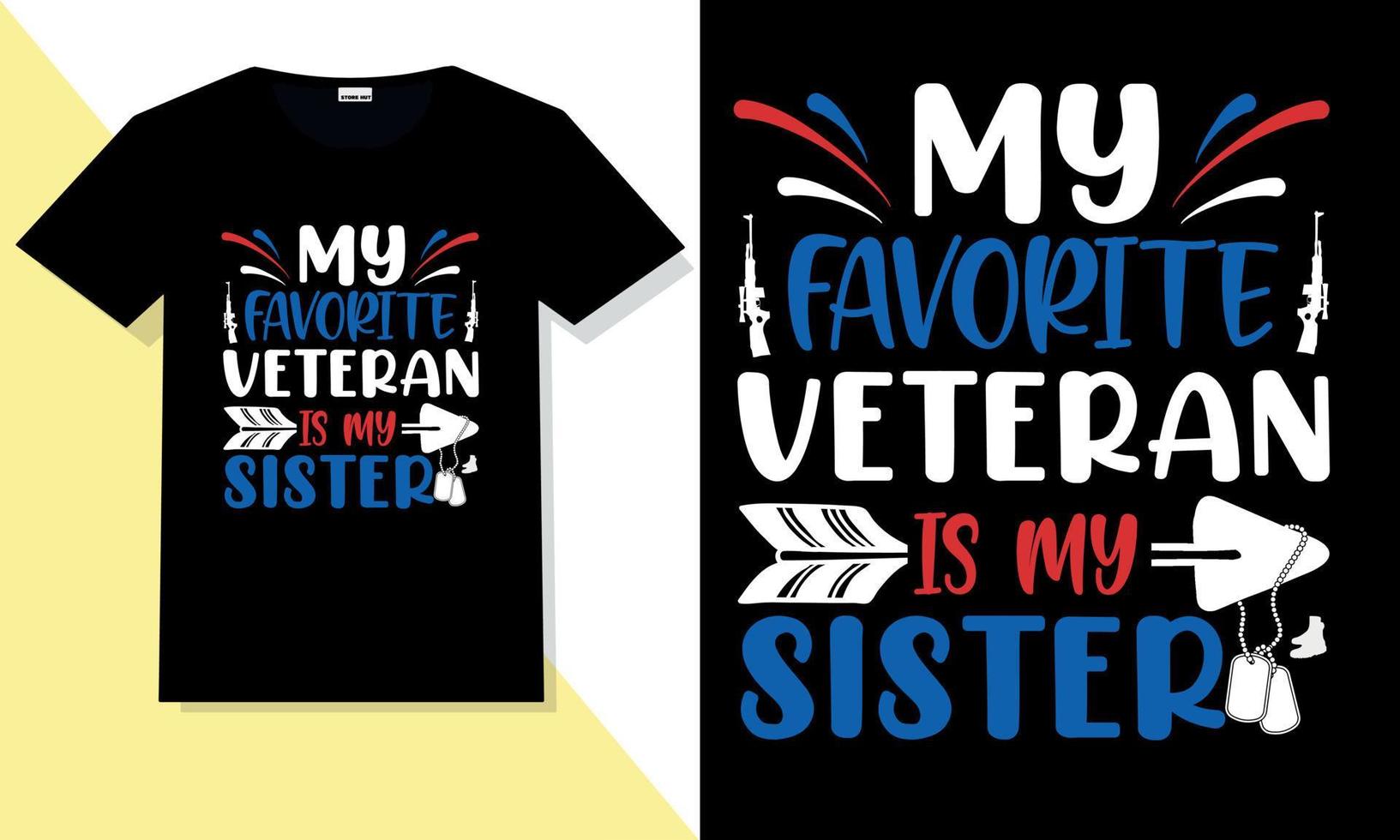 Trendy veteran t shirt design vector