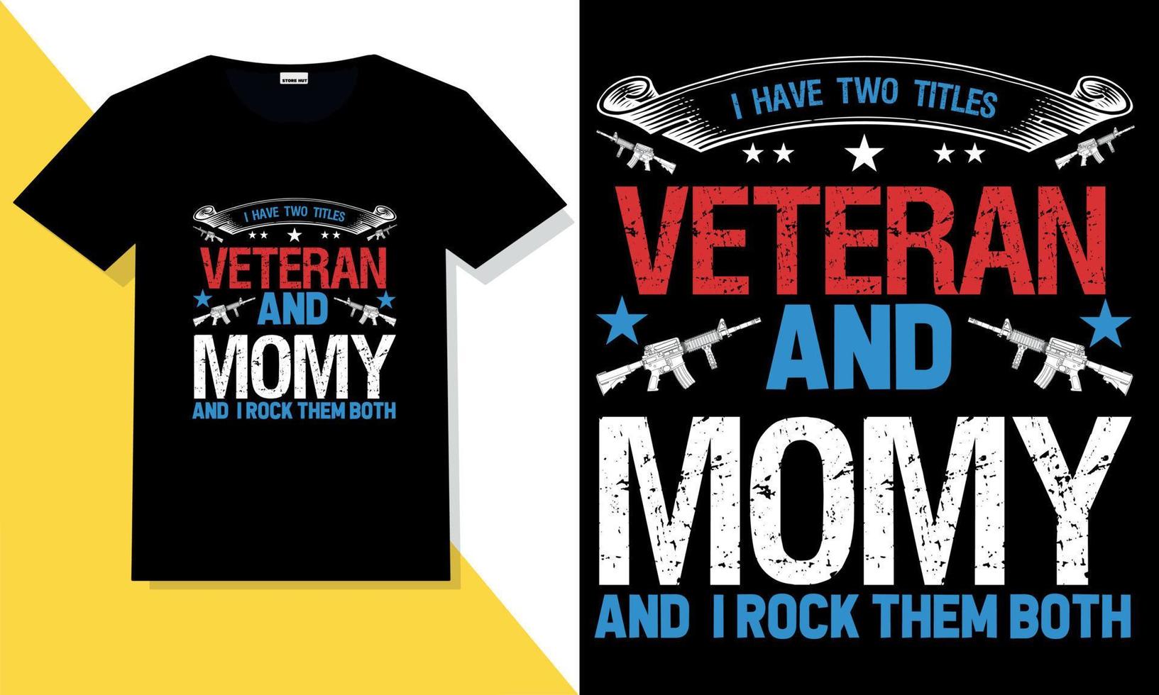 Trendy veteran t shirt design vector