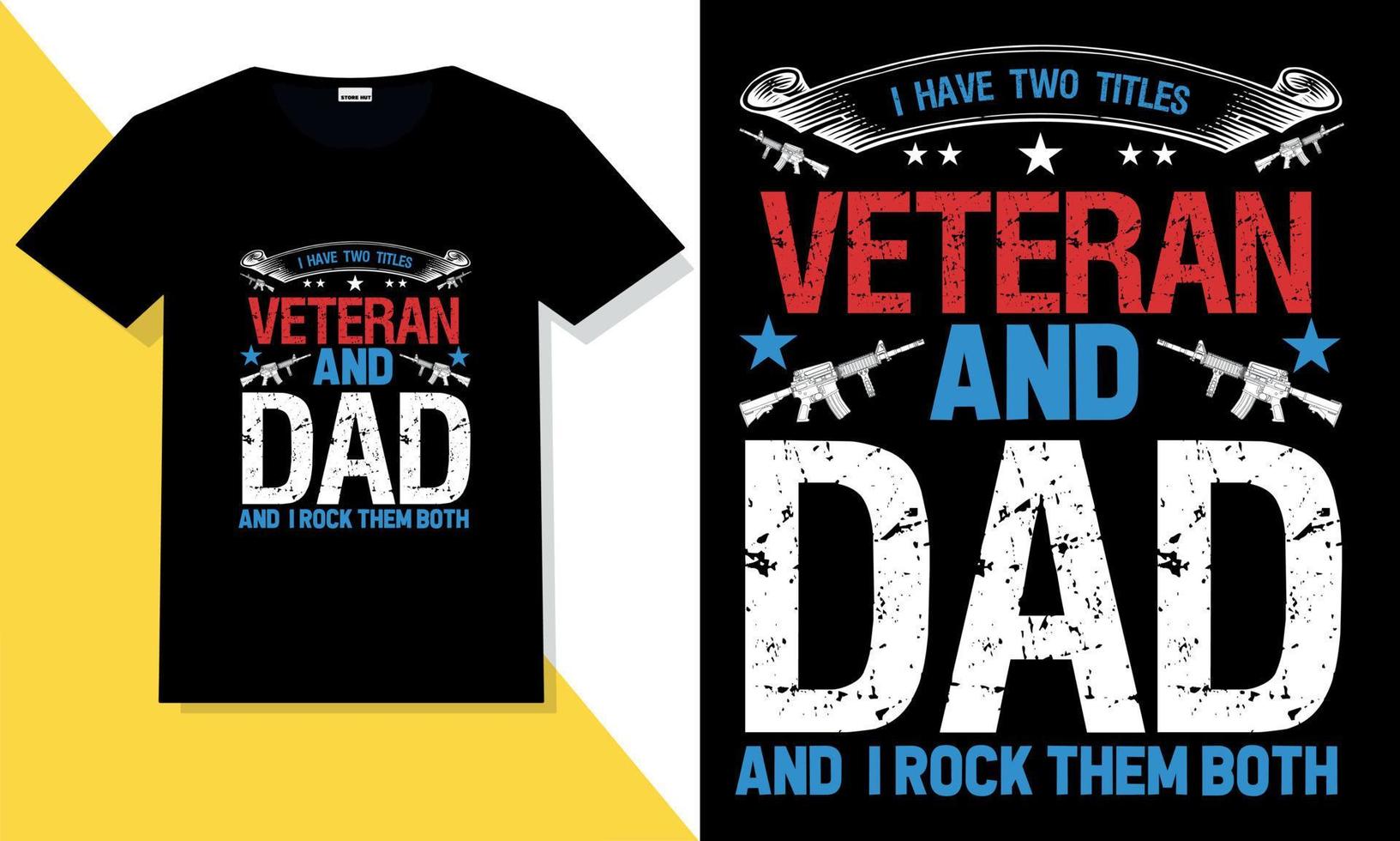 Trendy veteran t shirt design vector