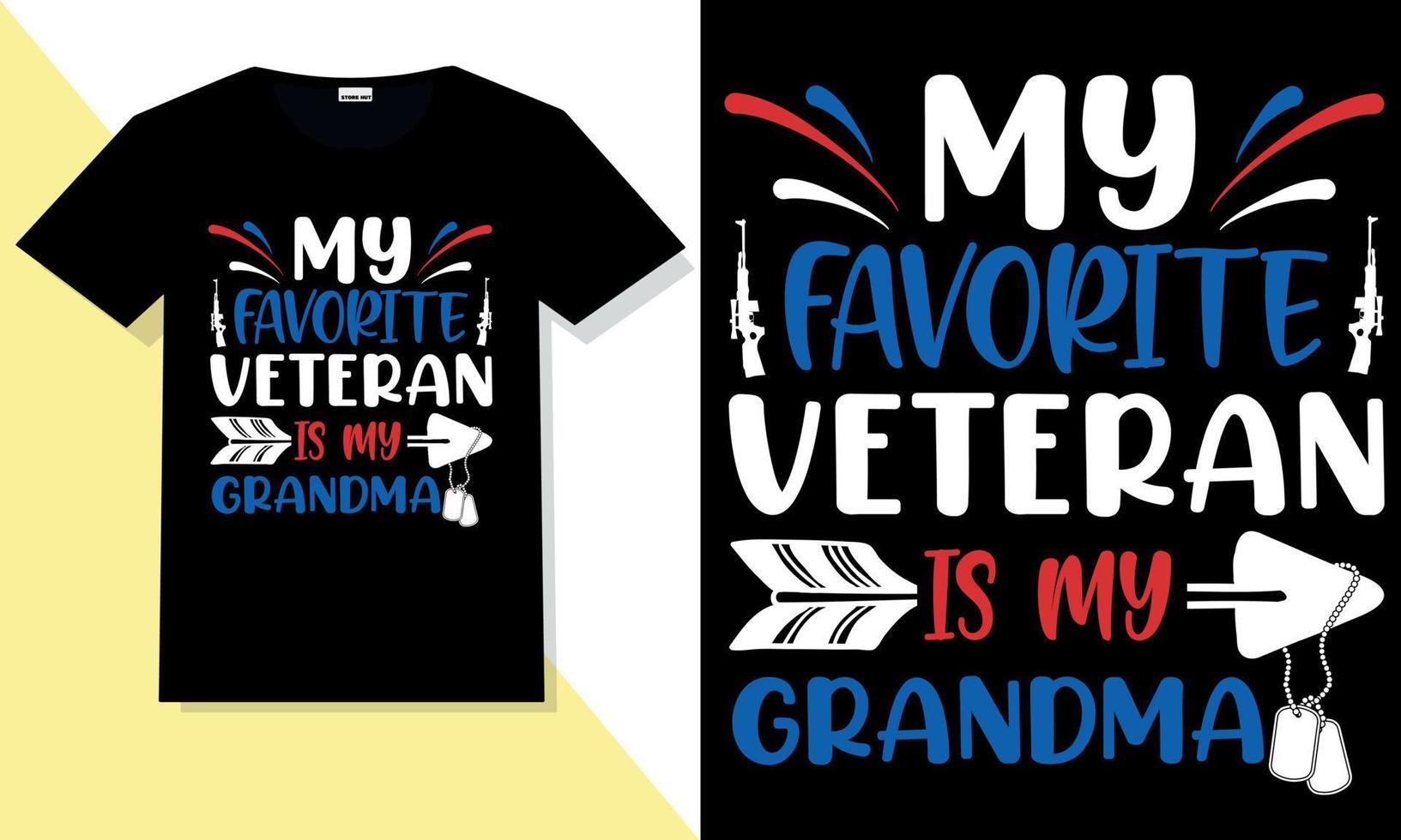 Trendy veteran t shirt design vector