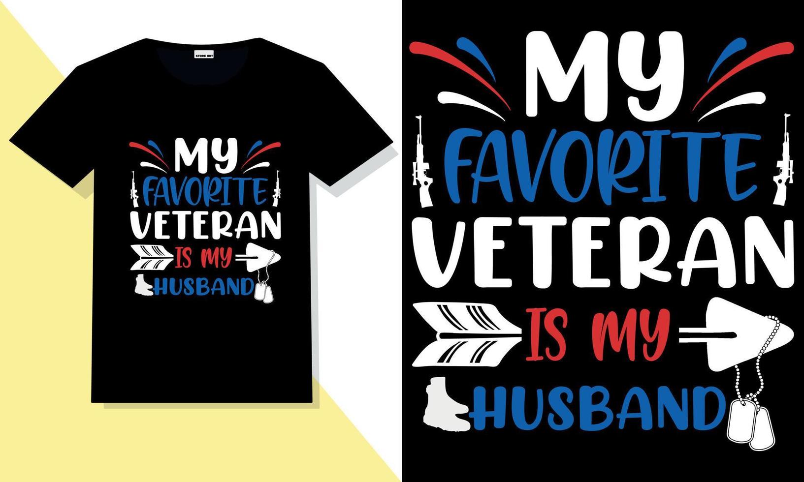 Trendy veteran t shirt design vector