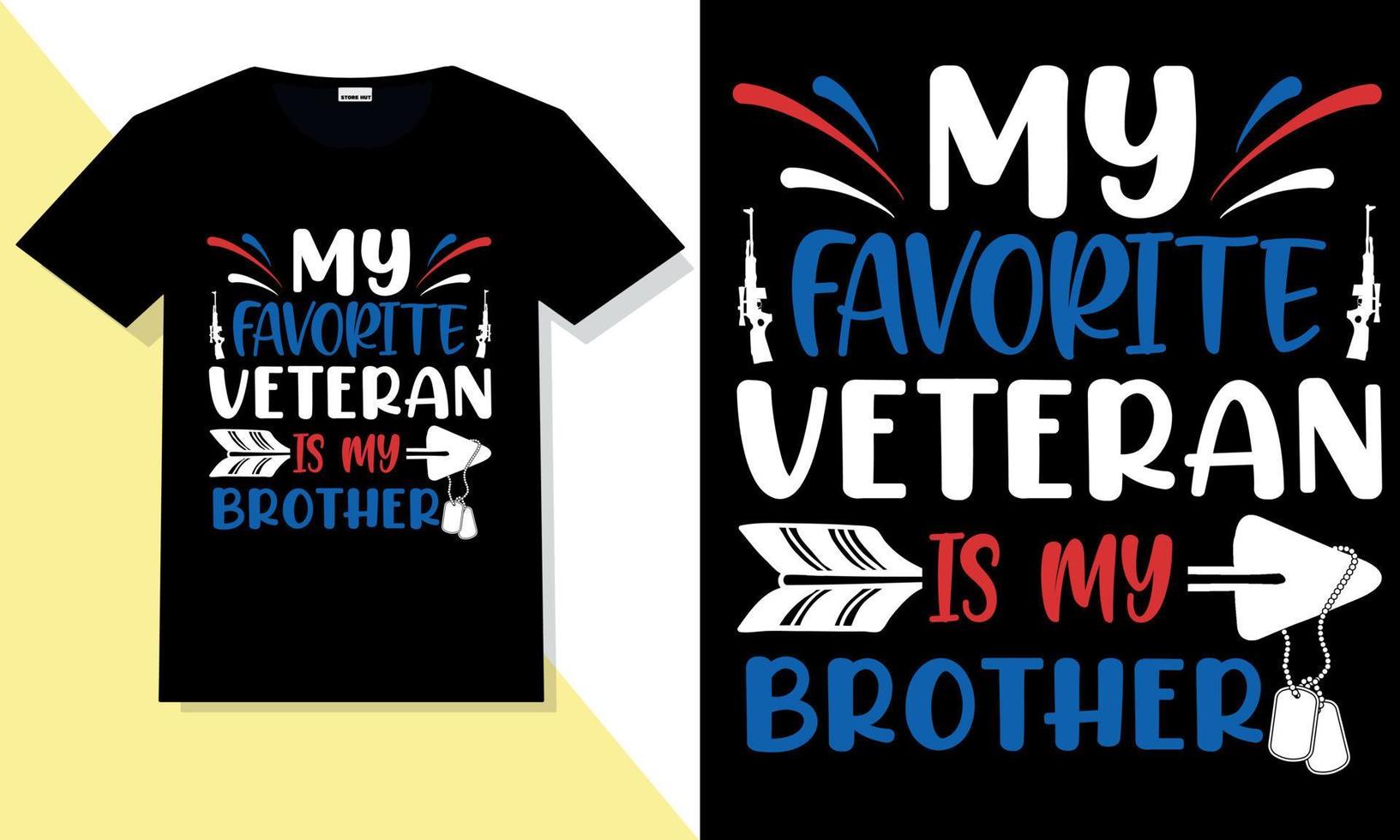 Trendy veteran t shirt design vector