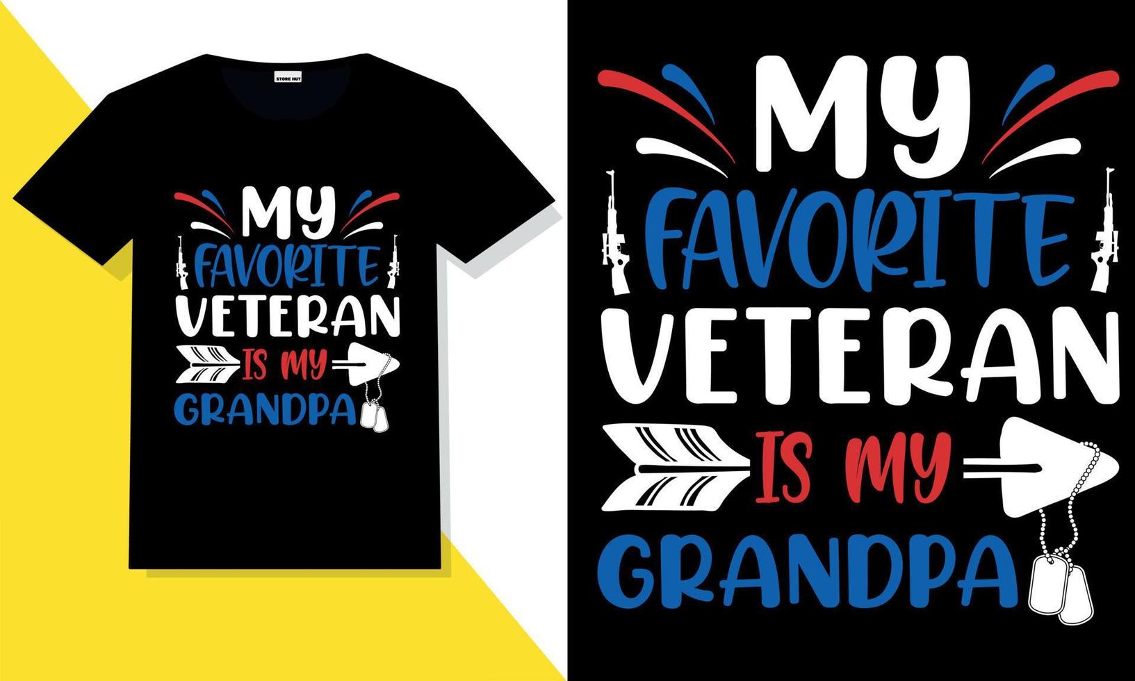 Trendy veteran t shirt design vector