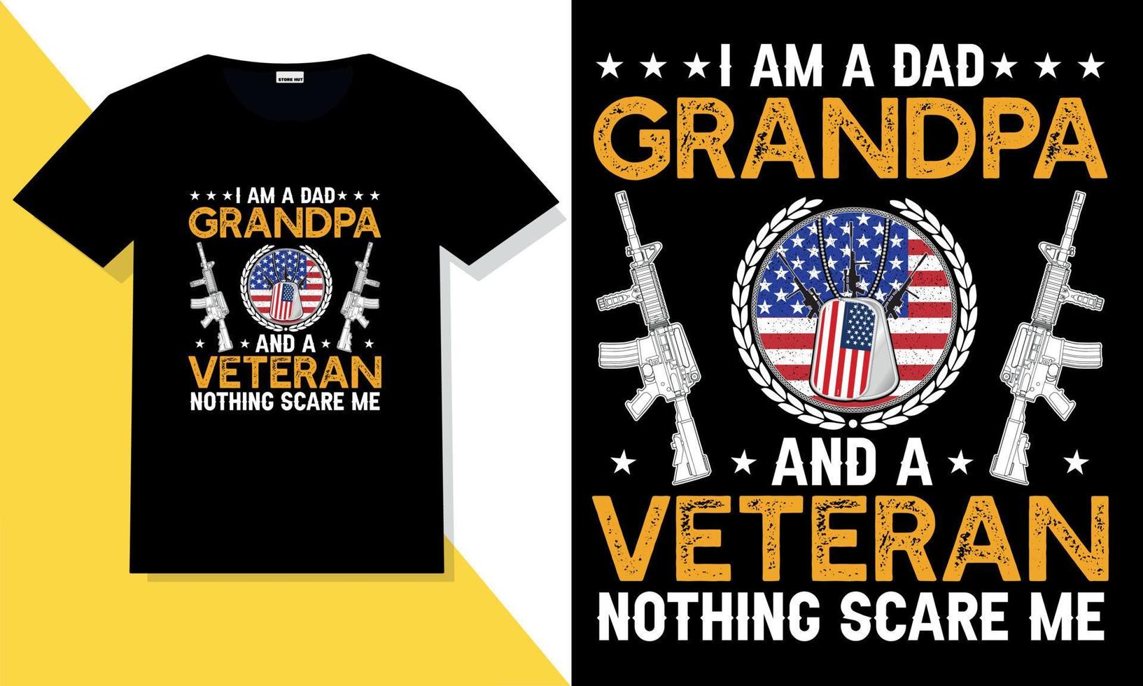 Trendy veteran t shirt design vector