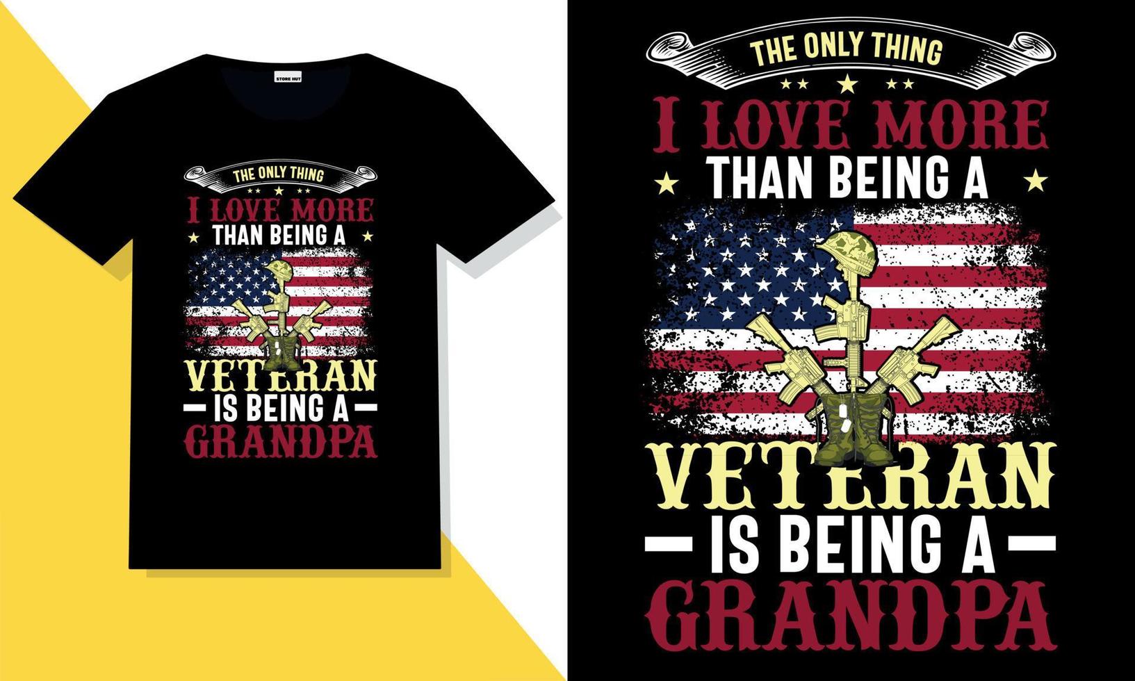 Trendy veteran t shirt design vector