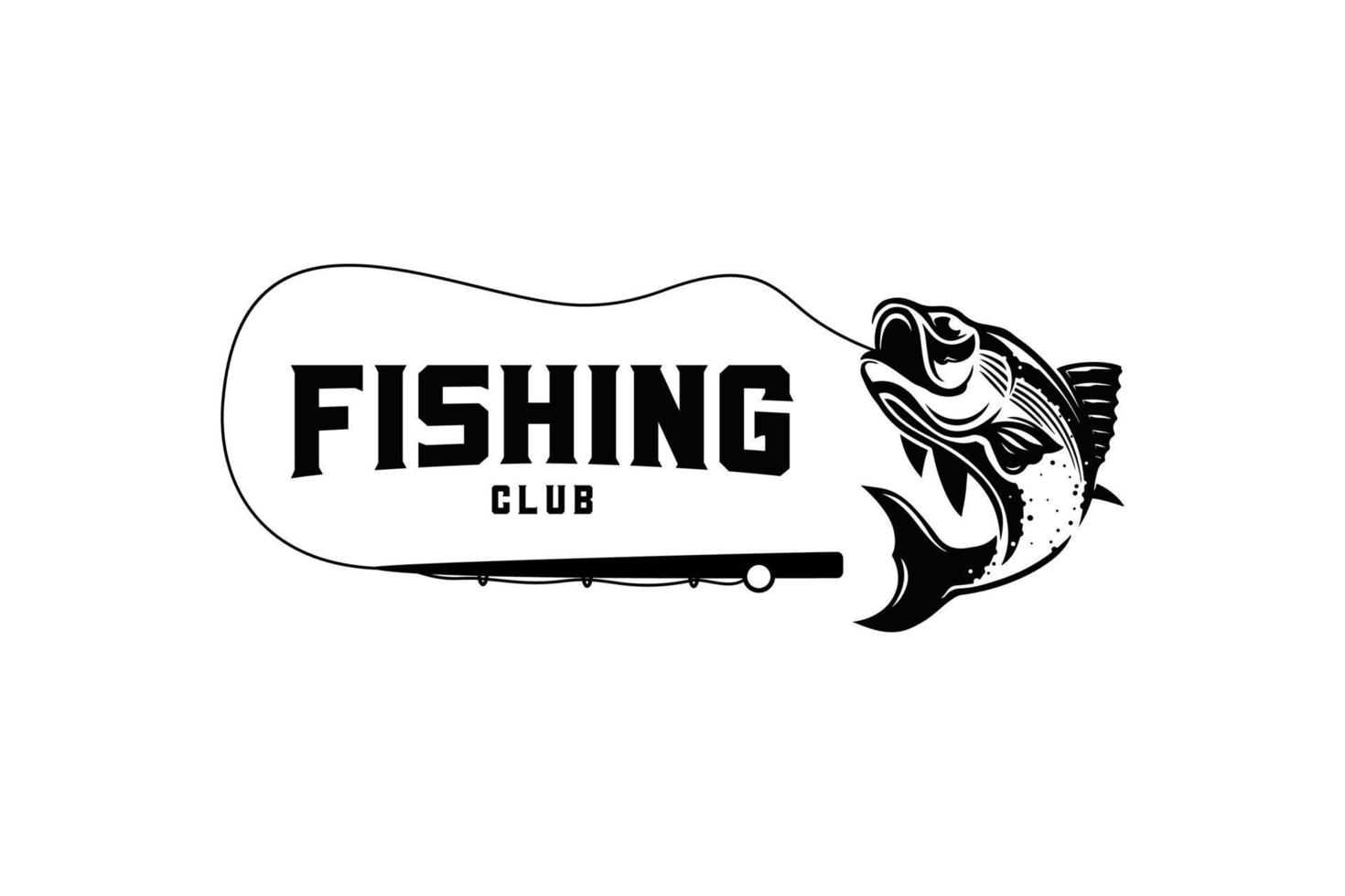 Fishing club logo design template vector