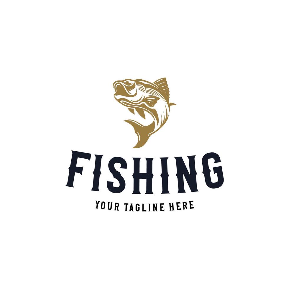 Fishing tournament logo design template vector