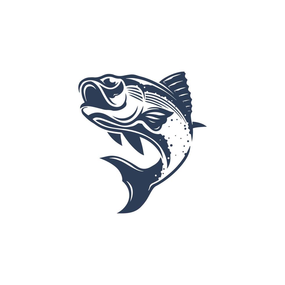 Fish silhouette logo design template vector