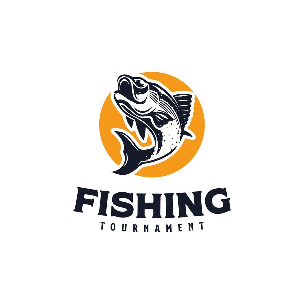 plantilla de diseño de logotipo de torneo de pesca vector