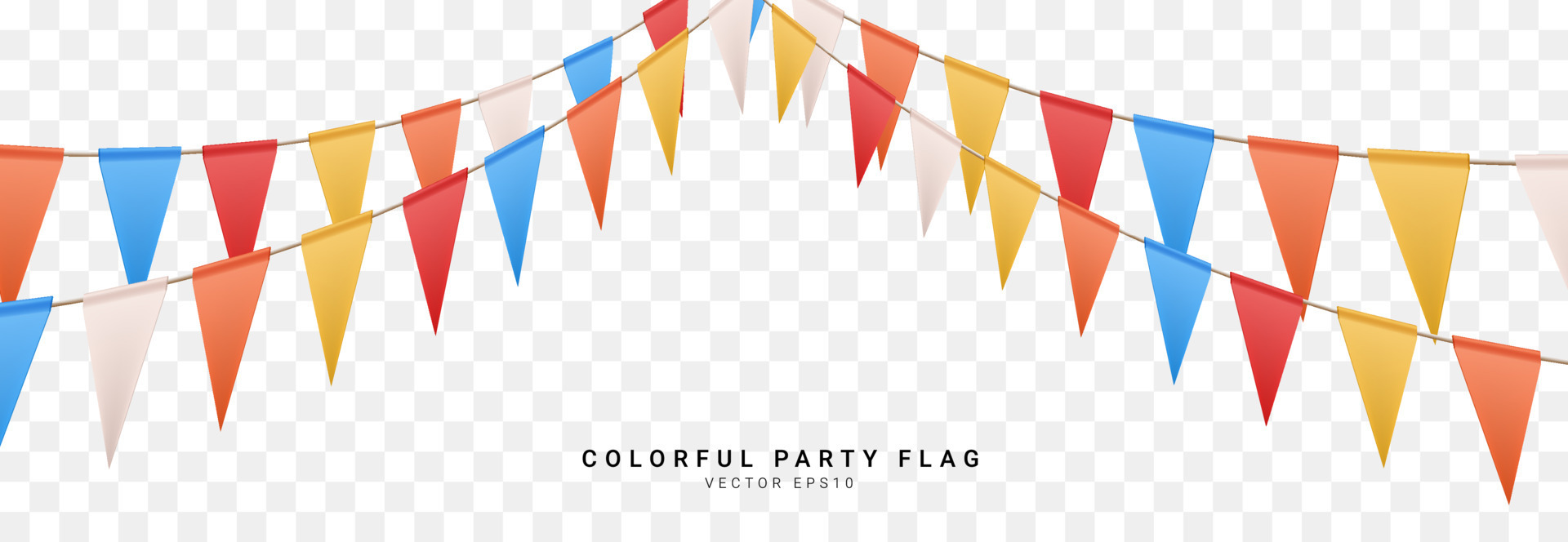 Orange, yellow, red, white, blue, Colorful flag party decoration