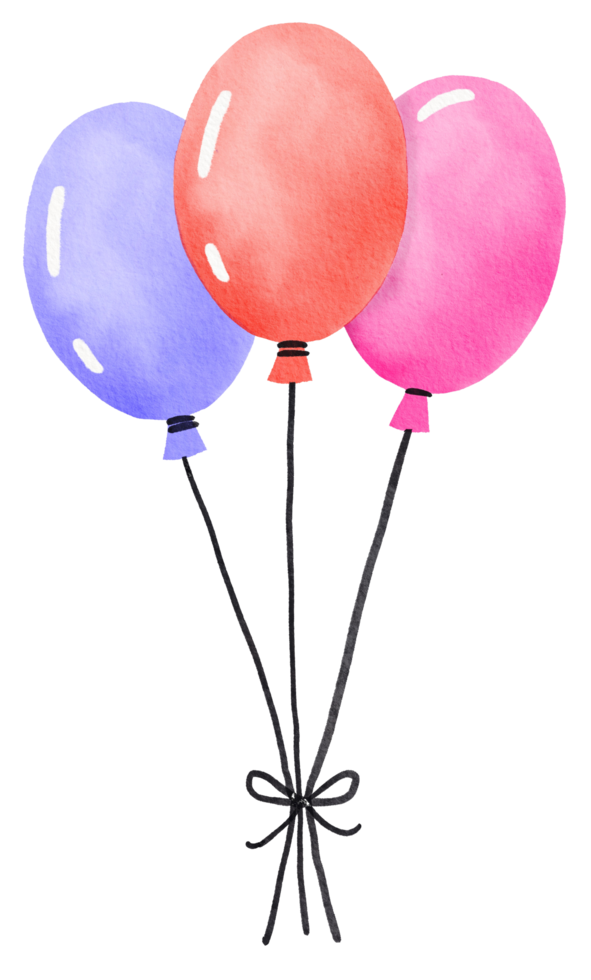 aquarell handgezeichneter bunter ballon png