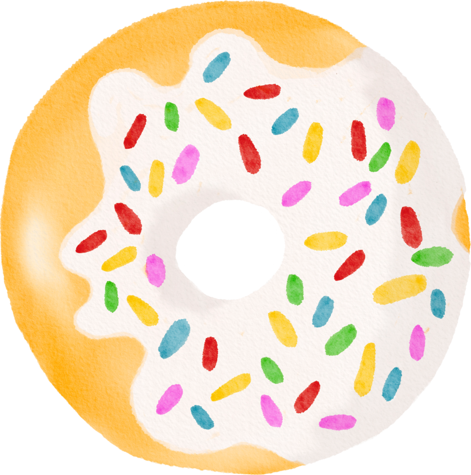 Watercolor Hand drawn Donut png