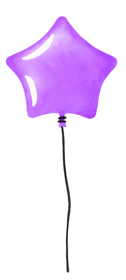 Watercolor star balloon png