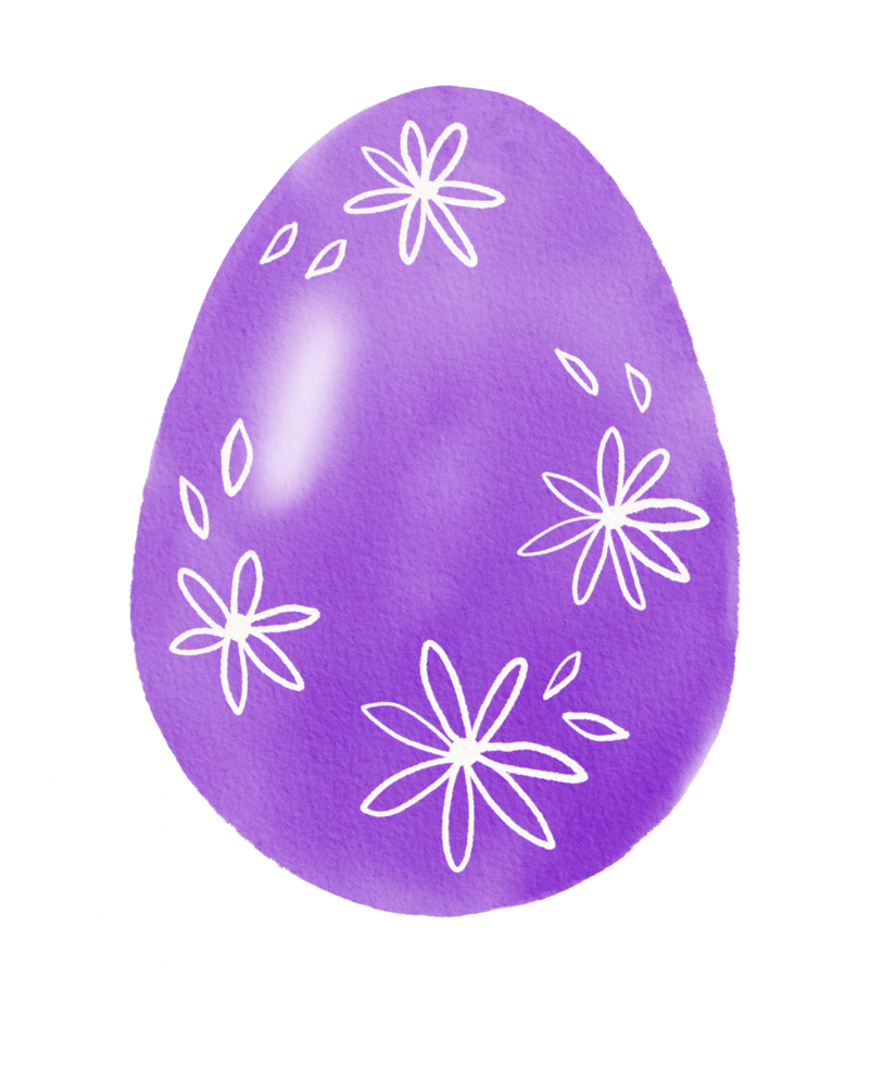 Colorful easter watercolor painted png