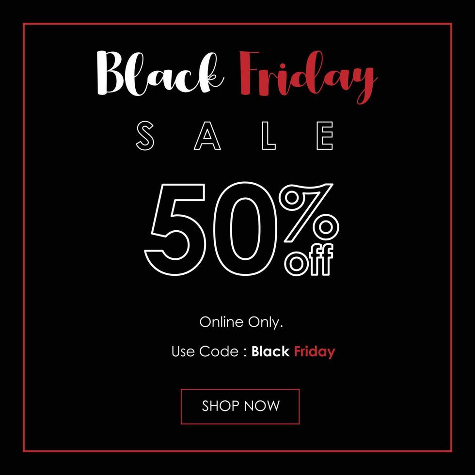 Social media of Black Friday promotion sale banner. vector