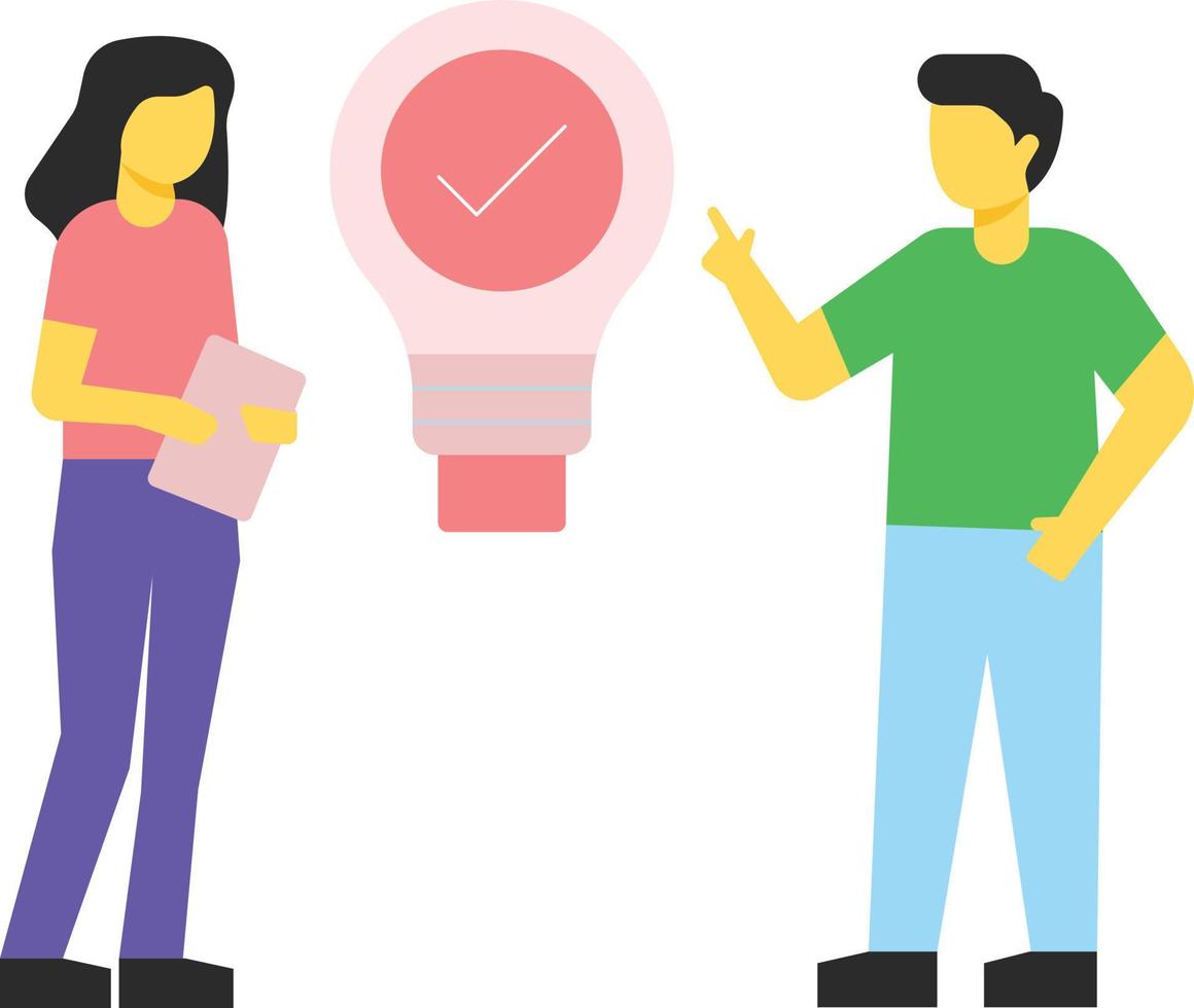 Boy and girl marking idea. vector