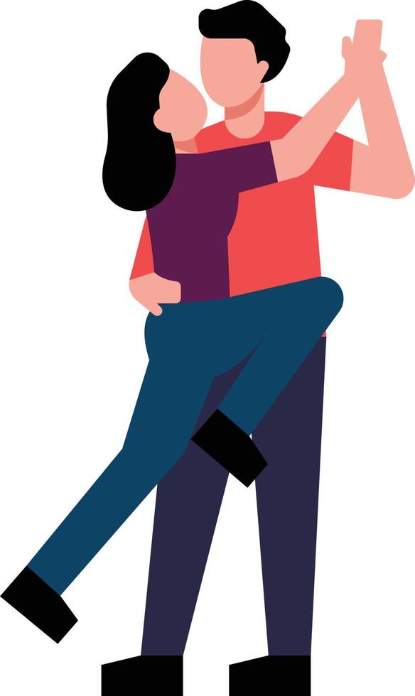 la pareja está bailando. vector