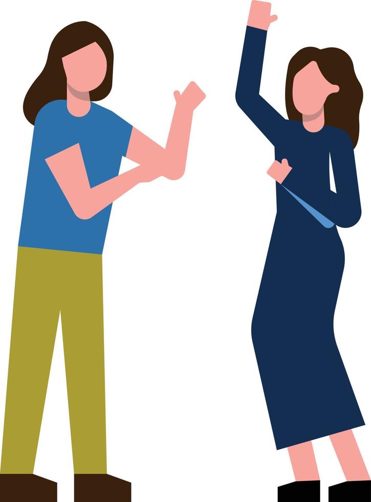 The girls are dancing. vector