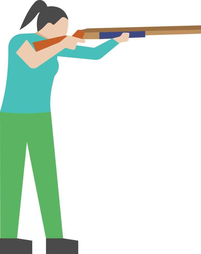 The girl is ready to shoot. vector