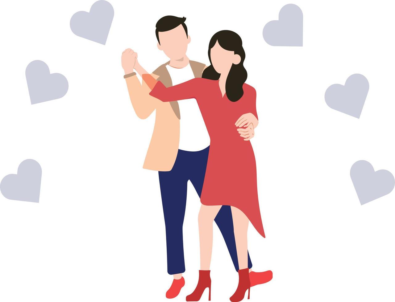 The couple is dancing. vector