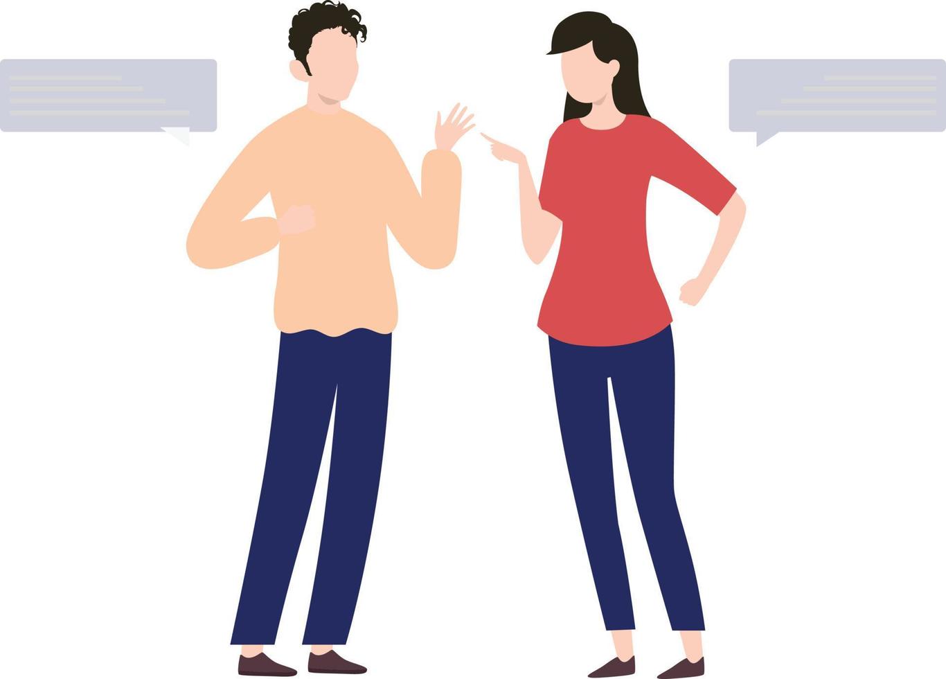 la pareja está hablando entre sí. vector