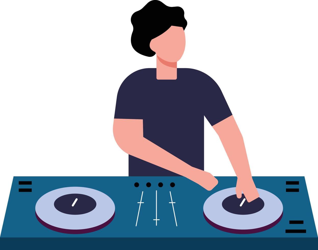 el chico es un dj de sonido. vector