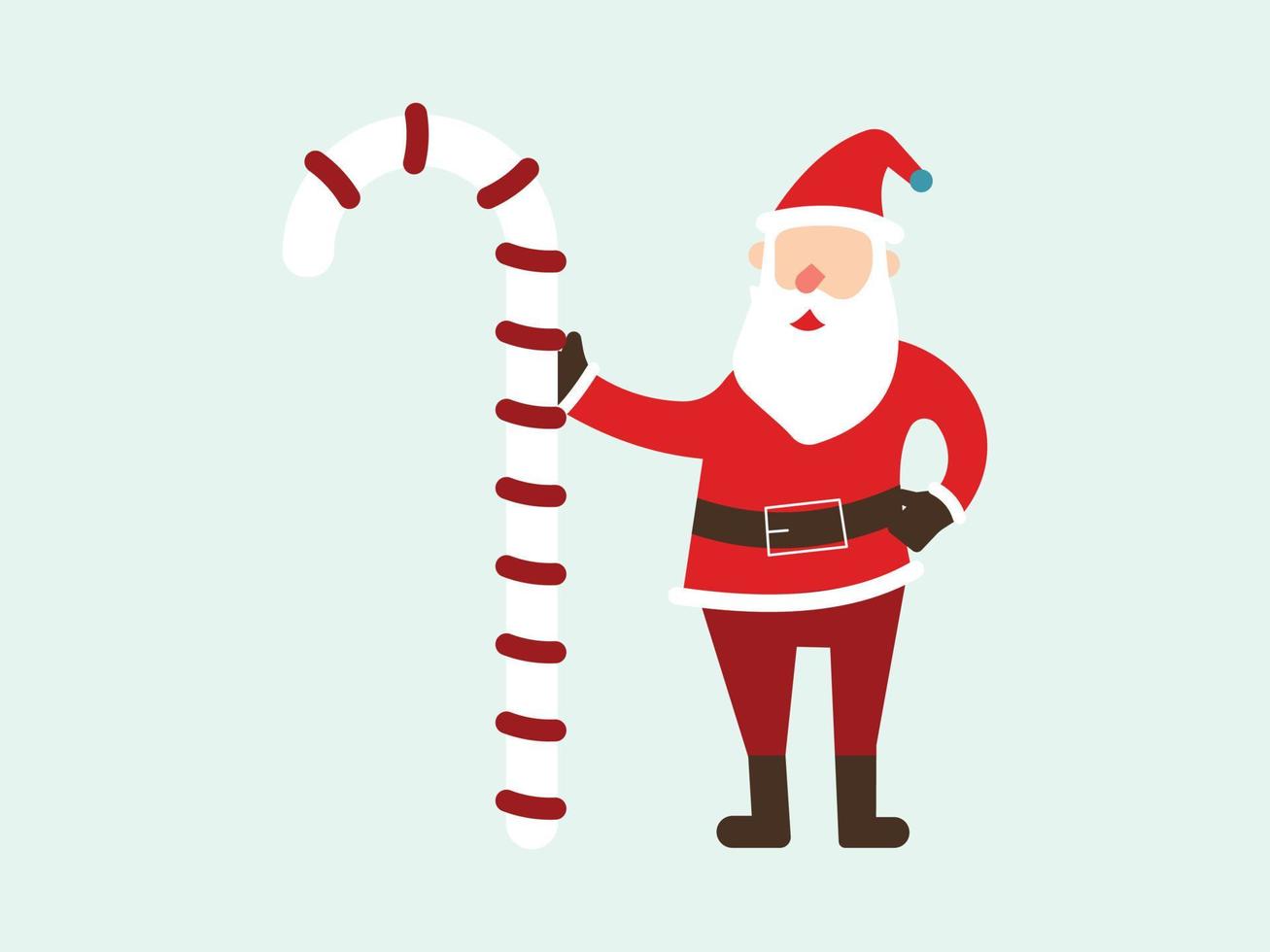 Santa Claus standing with a candy cane. 11214409 Vector Art at Vecteezy
