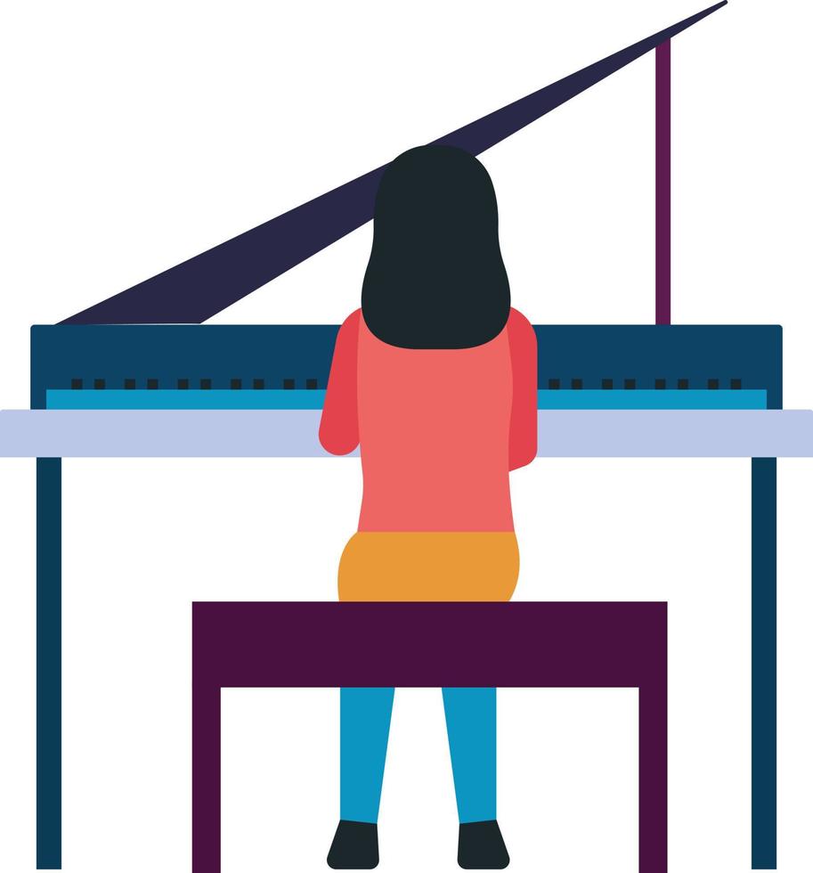 The girl is playing the piano. vector