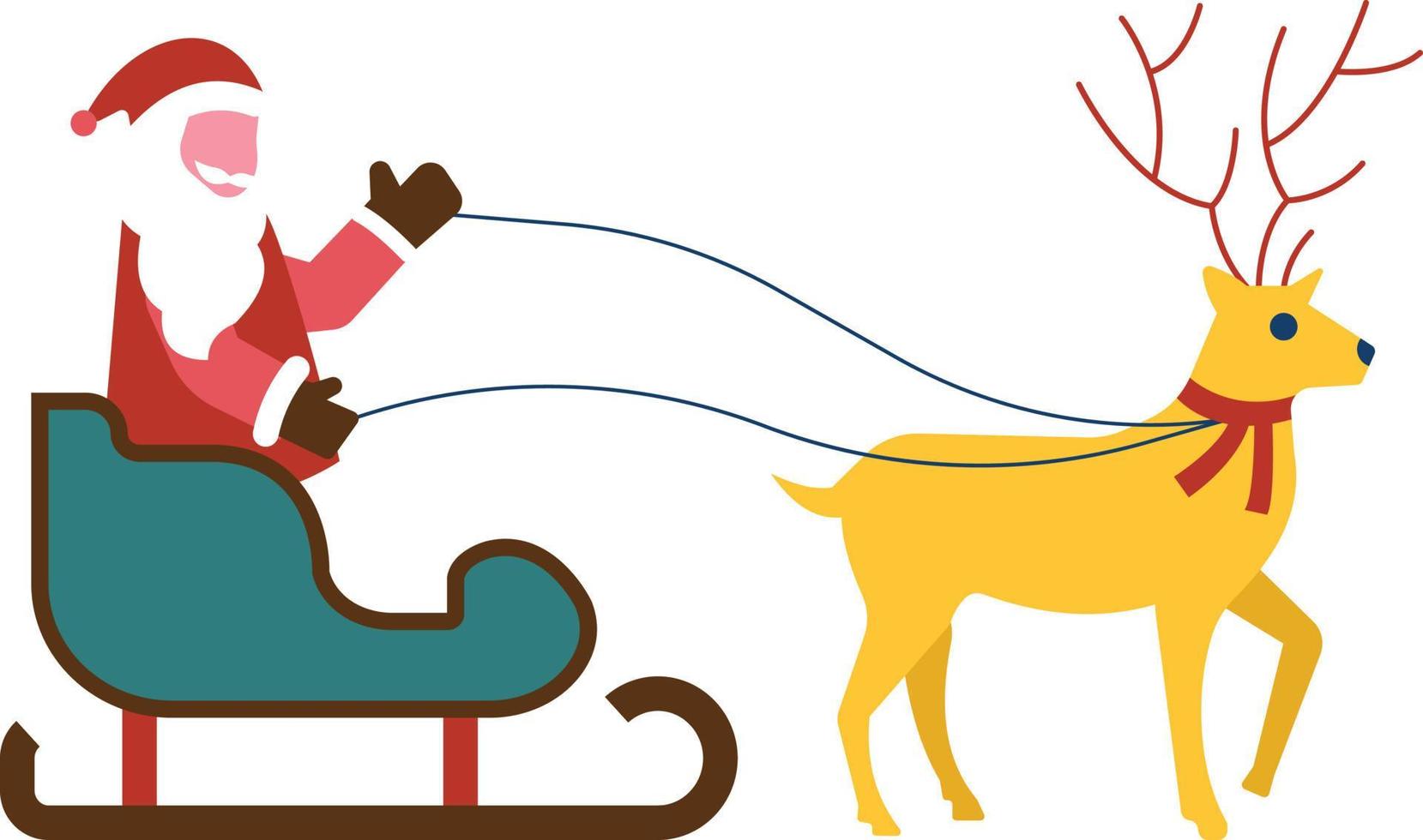 Santa is going on a sleigh. vector