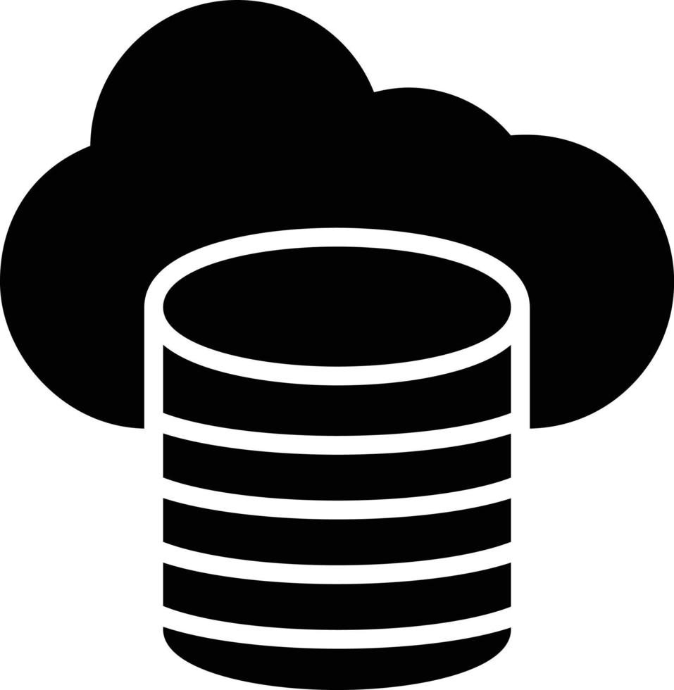 Cloud Storage Glyph Icon vector