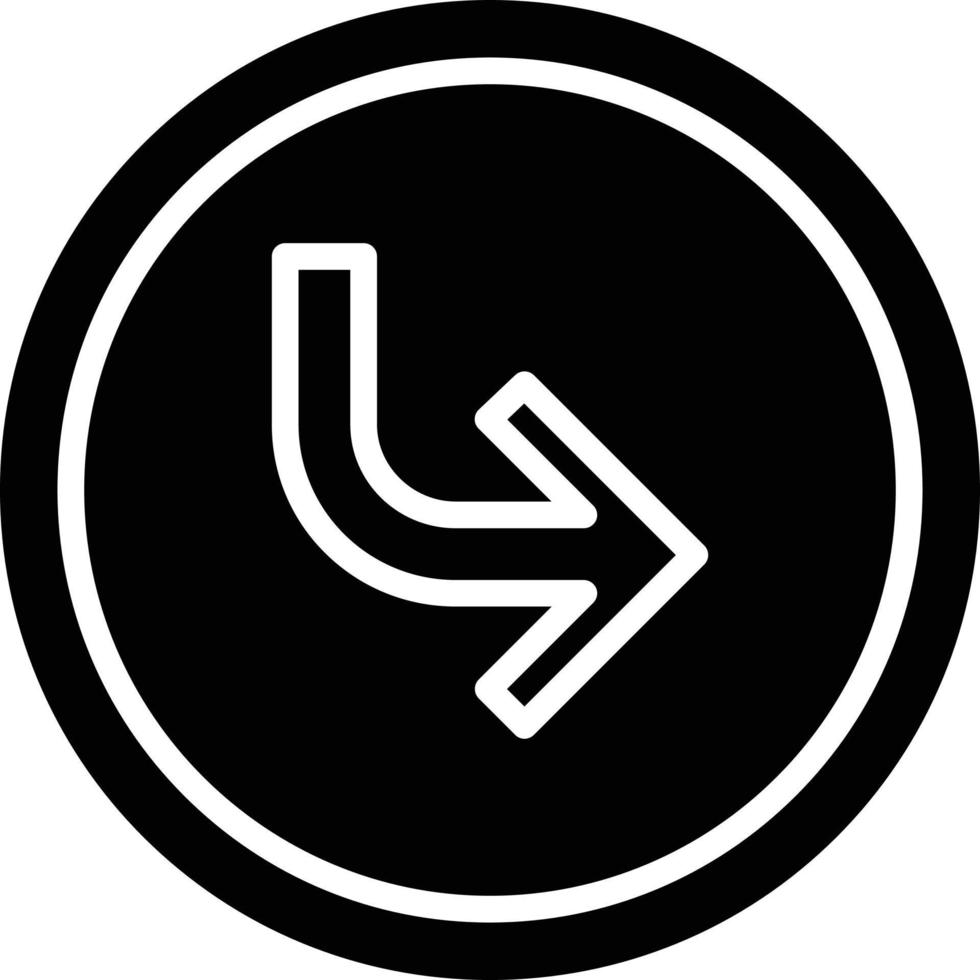 Turn Right Arrow Glyph Icon vector