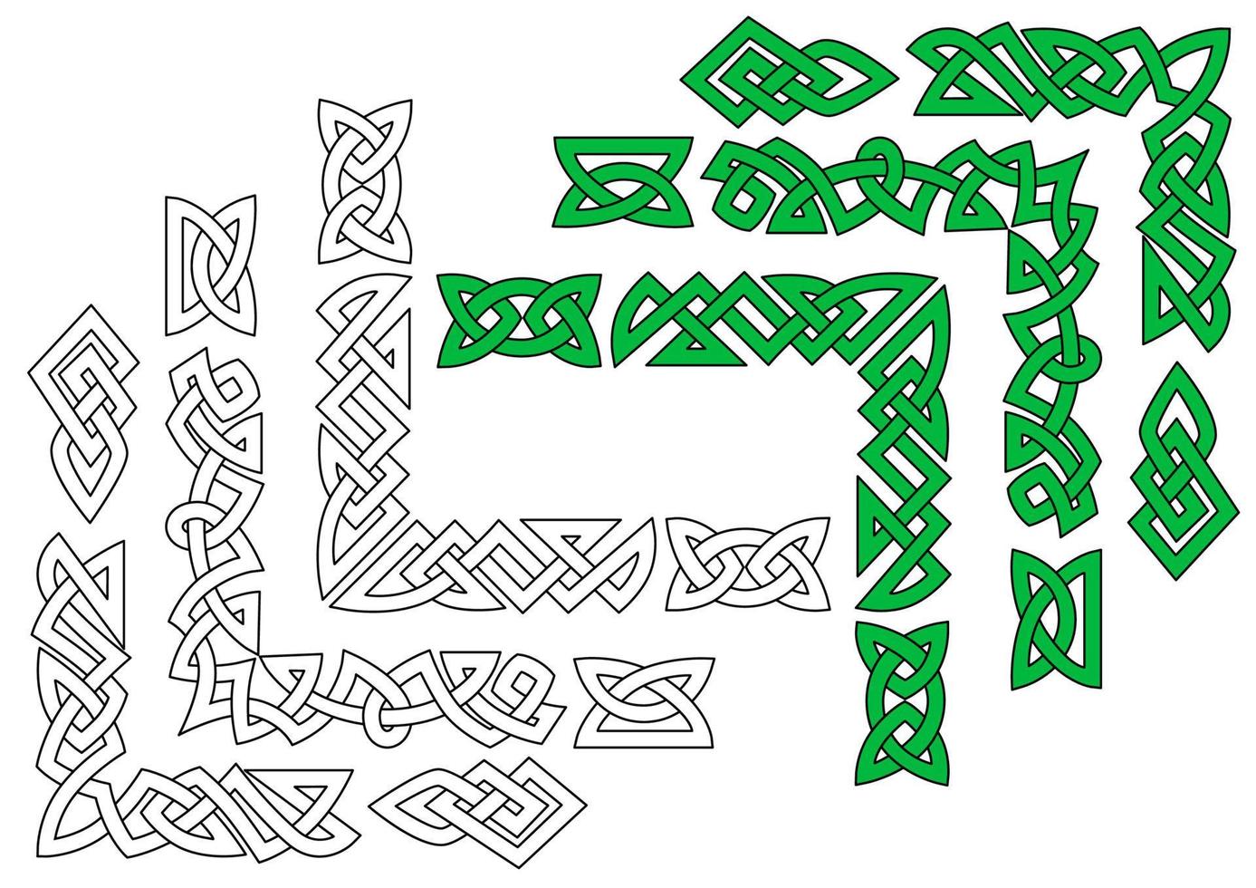 Borders and patterns in celtic style vector