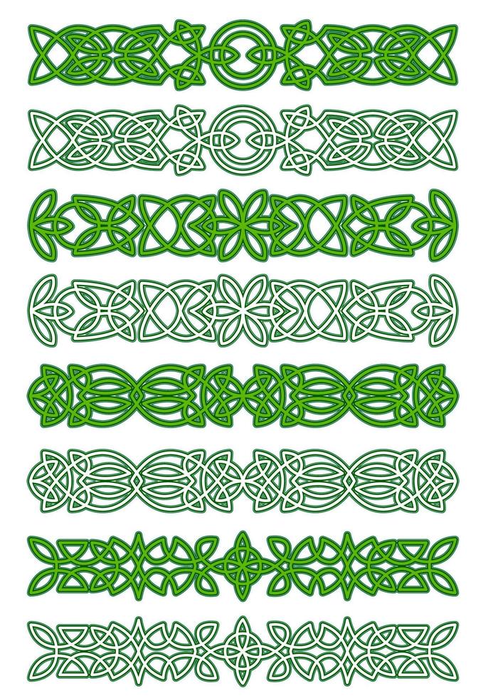 elementos de adorno celta verde vector