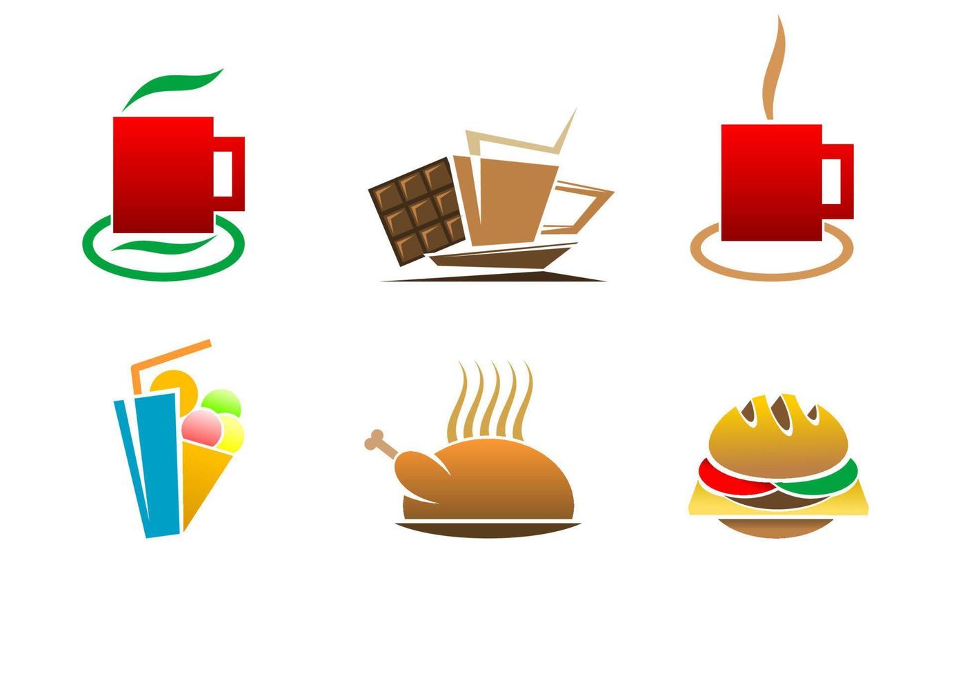Fast food symbols vector