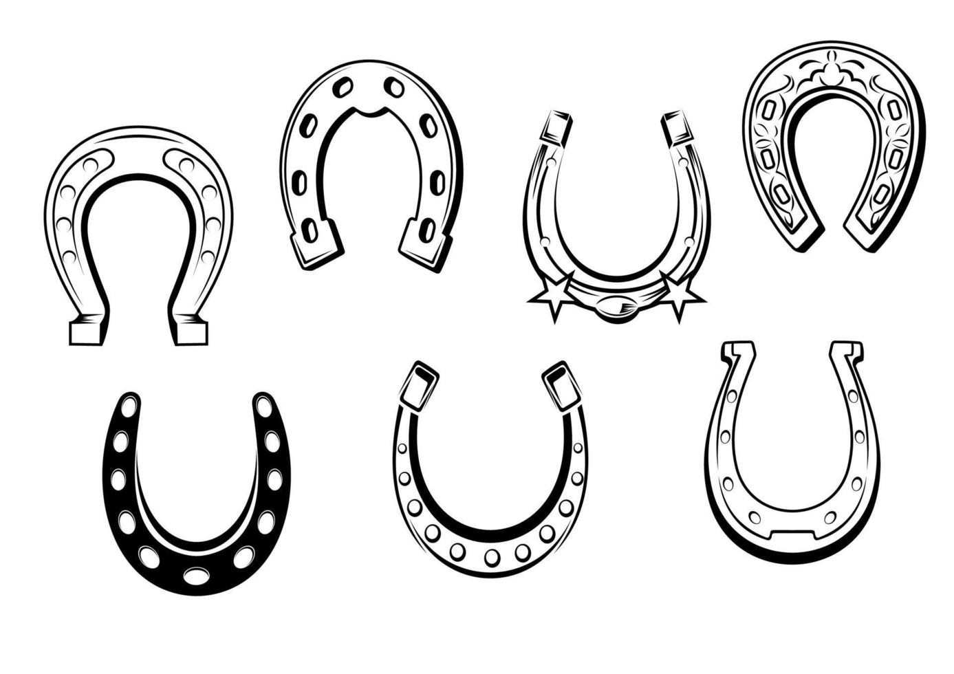 Lucky horseshoes objects vector