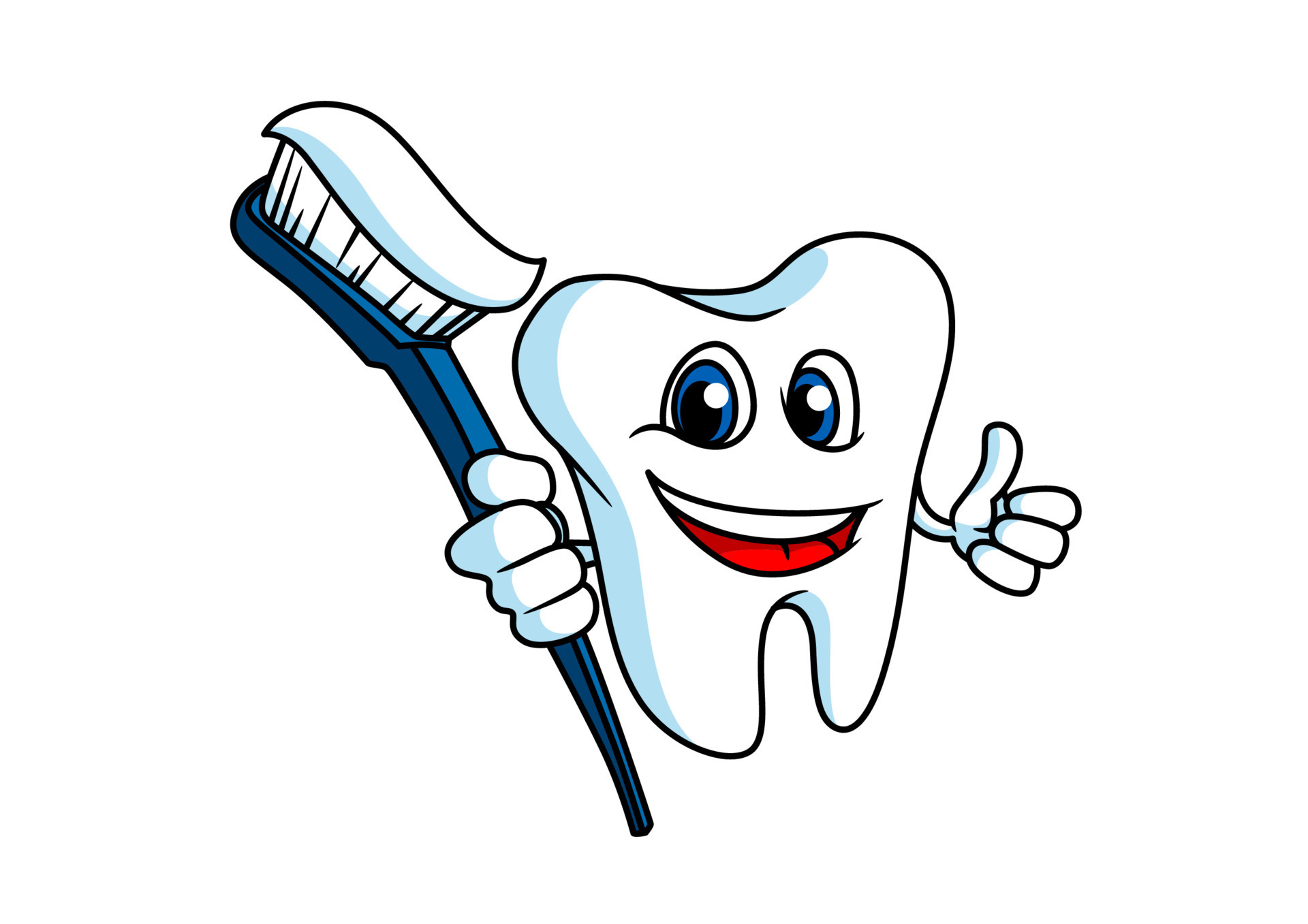 Smiling tooth with tooth-brush 11214635 Vector Art at Vecteezy