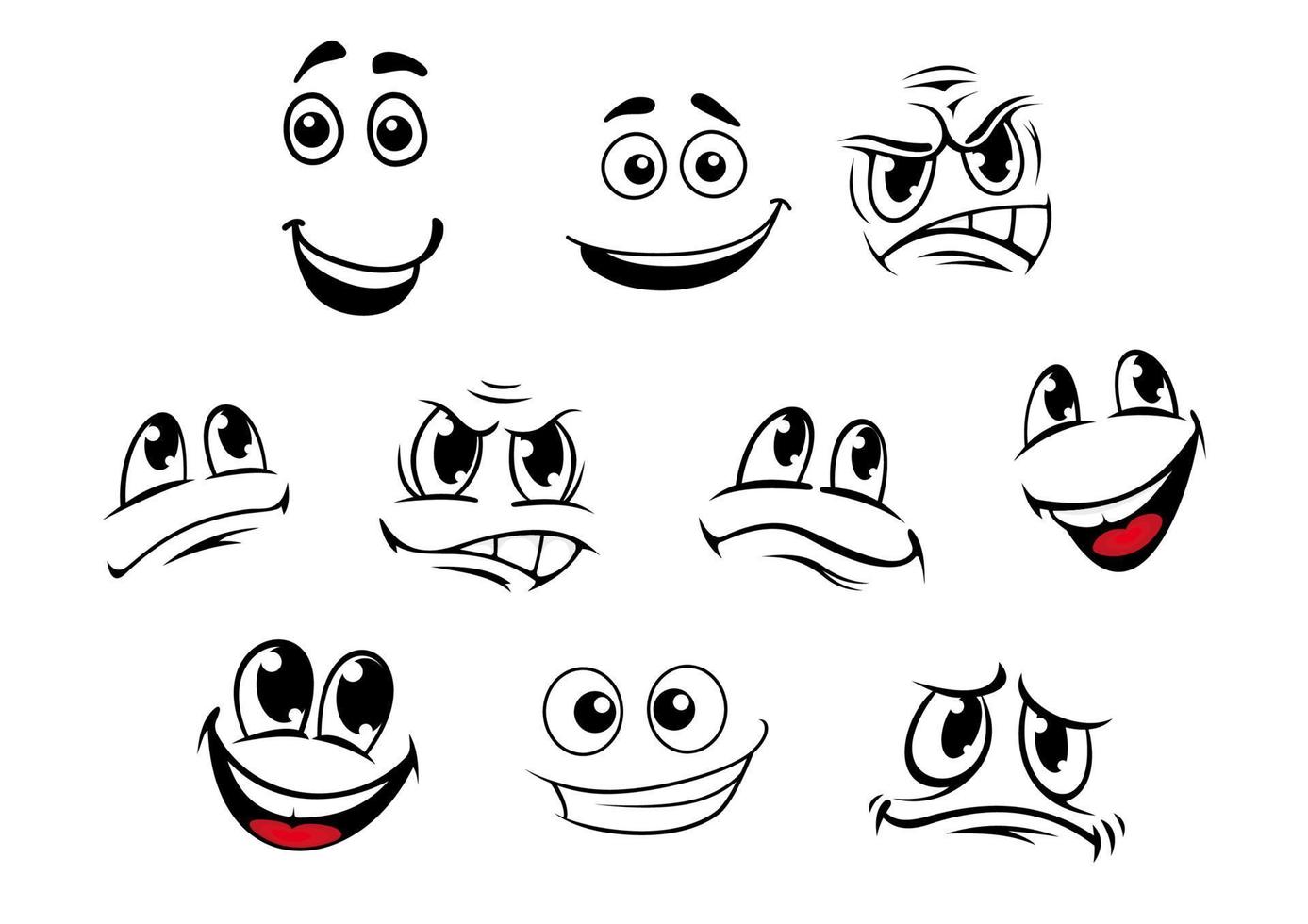 Cartoon Faces, Vectors