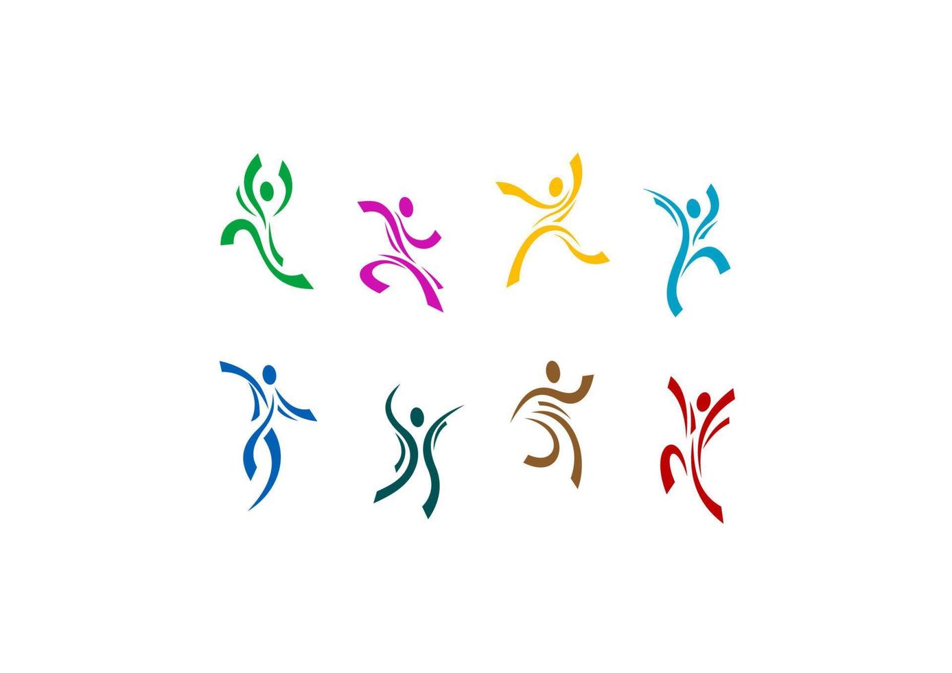 Dancing and jumping peoples vector