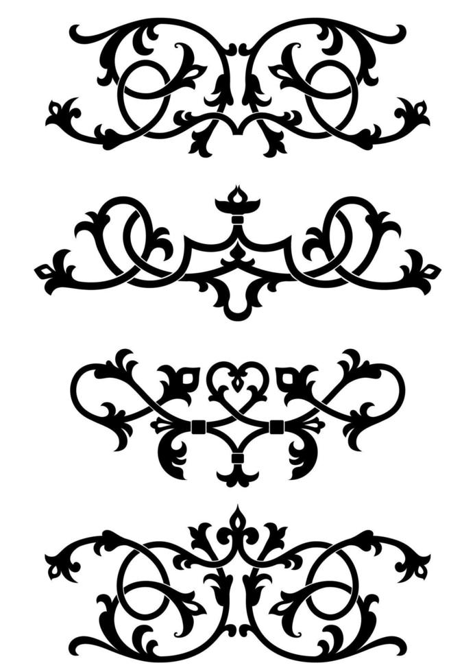 Vintage floral patterns and elements vector