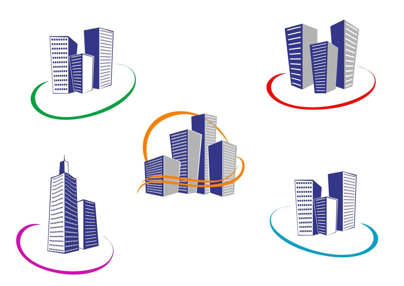 Buildings skyscraper symbols vector