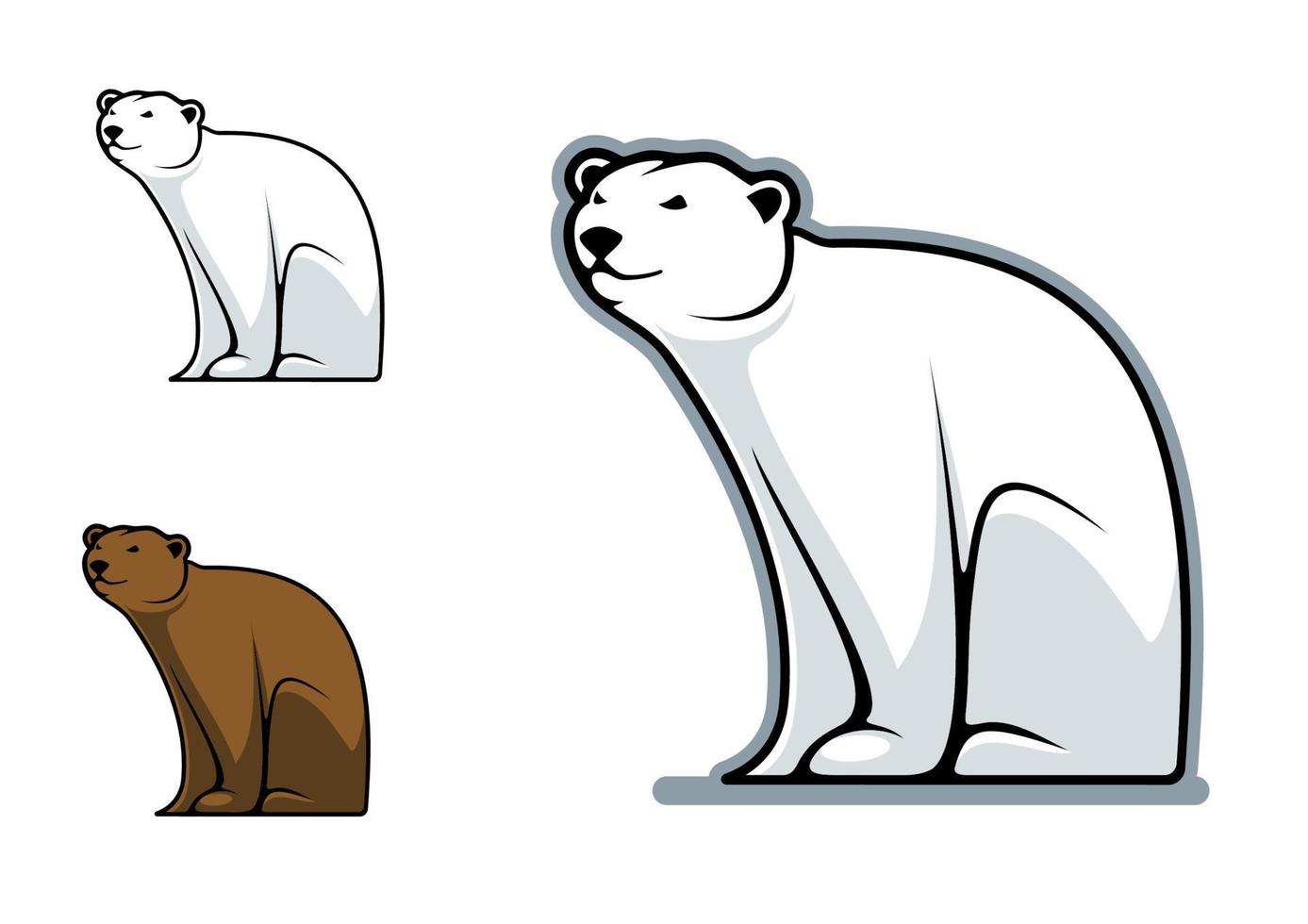 Funny white bear animal character vector