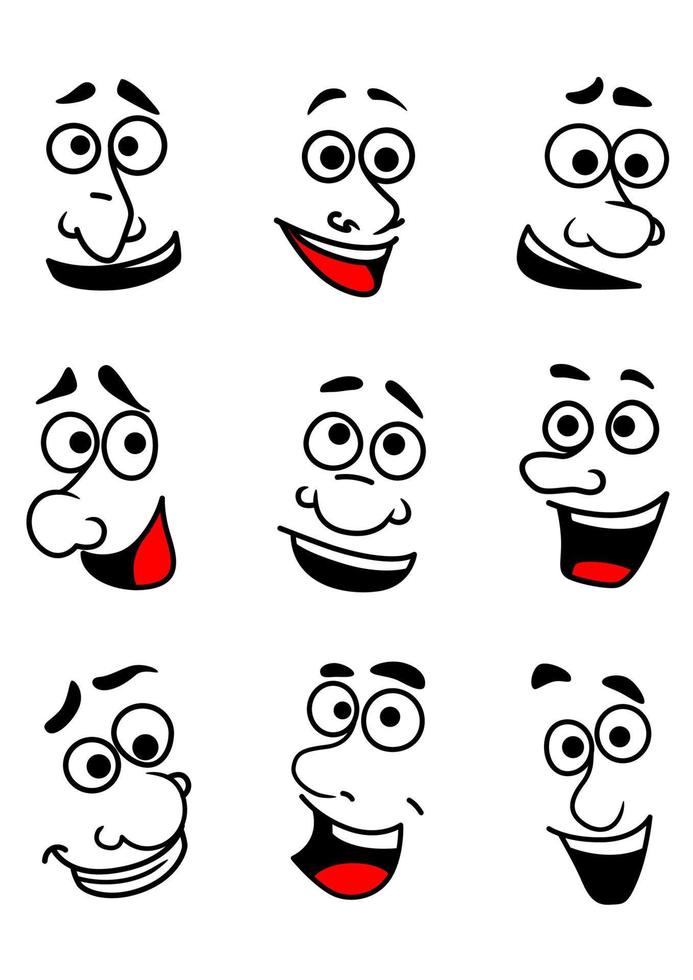 Emotional faces set vector